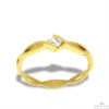 Kép 1/4 - Köves női gyűrű áttört hullámos mintával (Sárga  - 1.7 gr) - 962S