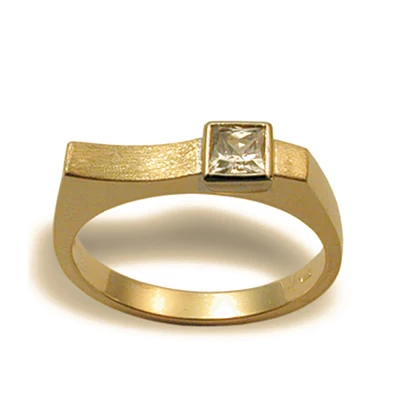 Unisex köves gyűrű (Sárga  - 4.4 gr) - 538S