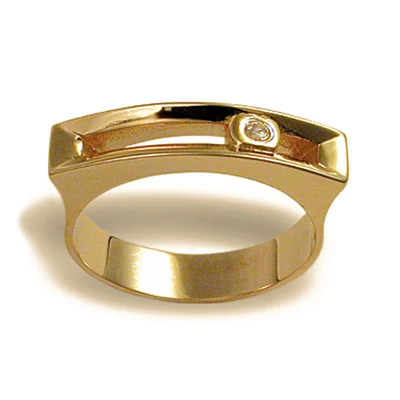 Unisex köves gyűrű (Sárga  - 5.8 gr) - 656S