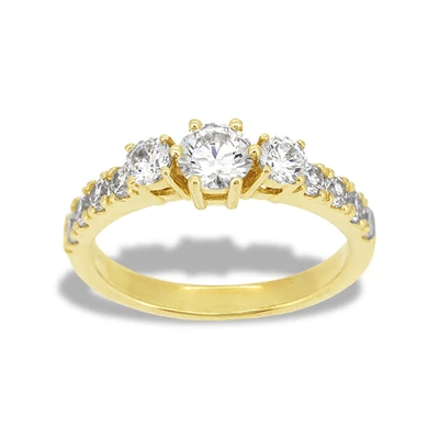 Elegáns női gyűrű karmos foglalással készítve (Sárga  - 3.4 gr) - 976S