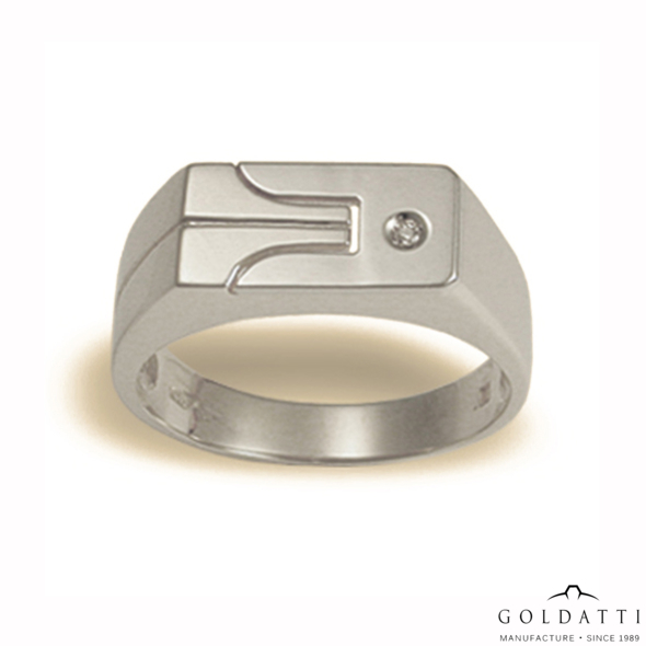 Férfi pecsétgyűrű (Fehér  - 6 gr) - 006F