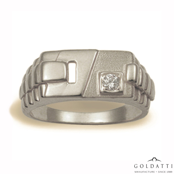Férfi pecsétgyűrű (Fehér  - 7 gr) - 015F