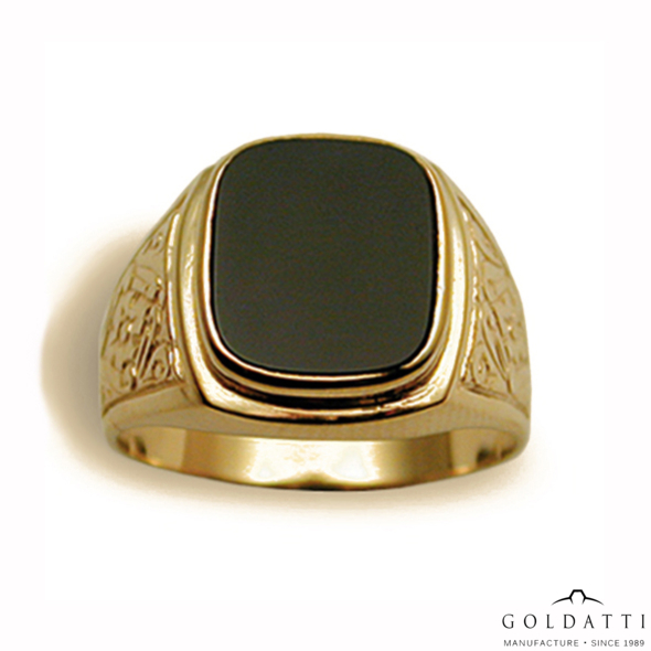 Köves férfi pecsétgyűrű (Sárga  - 9.5 gr) - 016S