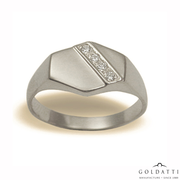 Női pecsétgyűrű (Fehér  - 5.2 gr) - 029F