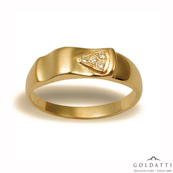 Női köves gyűrű (Sárga  - 4.3 gr) - 030S