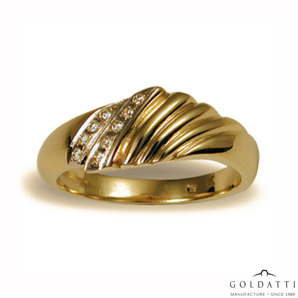 Női köves gyűrű (Sárga  - 5.6 gr) - 047S