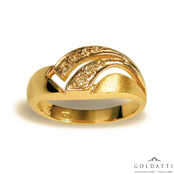 Női köves gyűrű (Sárga  - 3.2 gr) - 050S