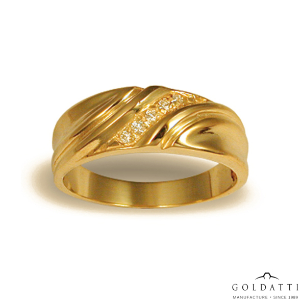 Női köves gyűrű (Sárga  - 5.2 gr) - 056S