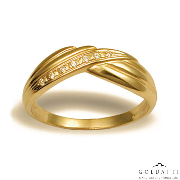 Női köves gyűrű (Sárga  - 5.5 gr) - 058S