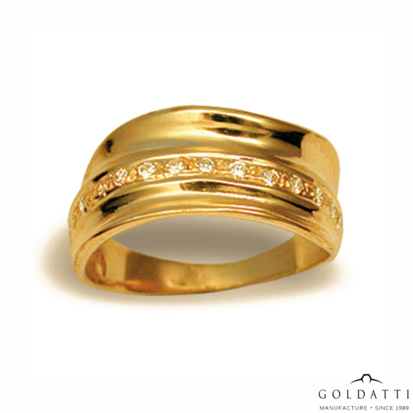 Női köves gyűrű (Sárga  - 4.5 gr) - 061S