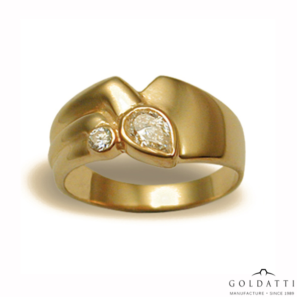 Női köves gyűrű (Sárga  - 4 gr) - 065S