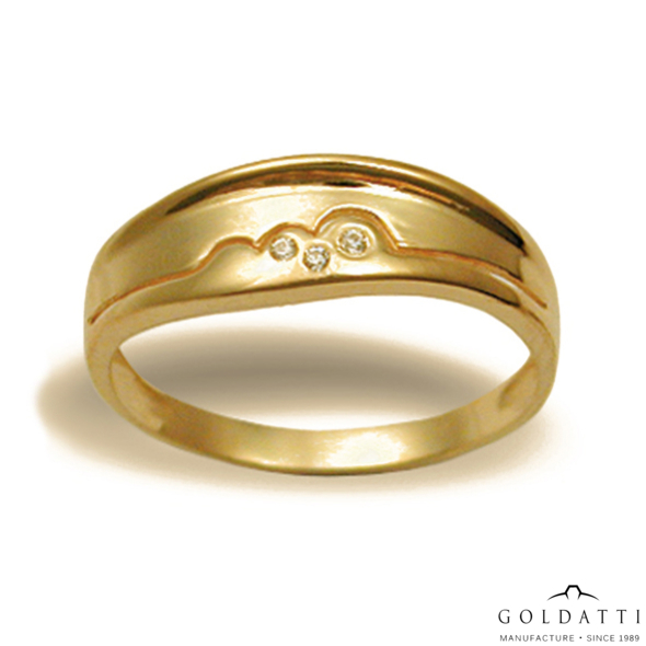 Női köves gyűrű (Sárga  - 3 gr) - 066S