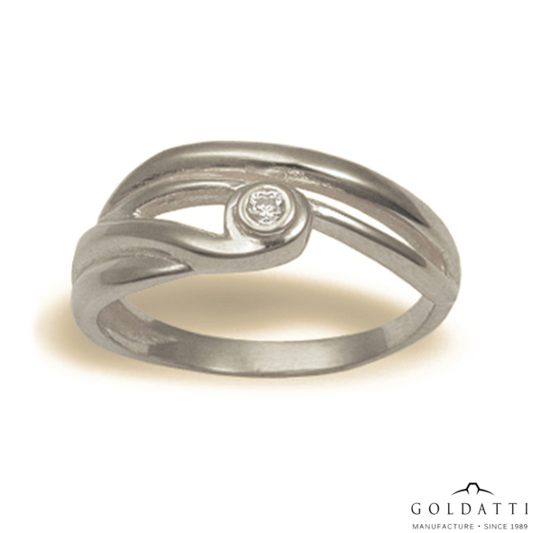 Női köves gyűrű (Fehér  - 4.5 gr) - 069F
