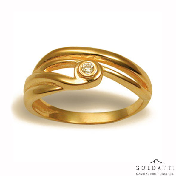 Női köves gyűrű (Sárga  - 4.5 gr) - 069S