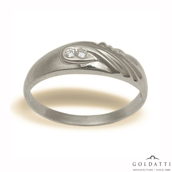 Női köves gyűrű (Fehér  - 3.7 gr) - 070F