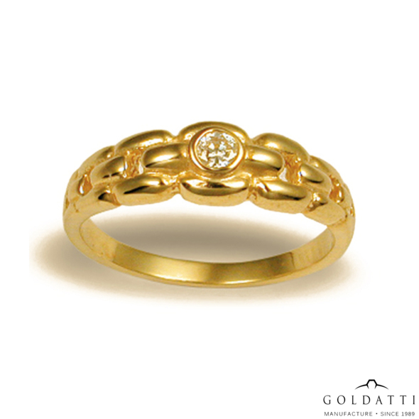 Női köves gyűrű (Sárga  - 3.7 gr) - 076S