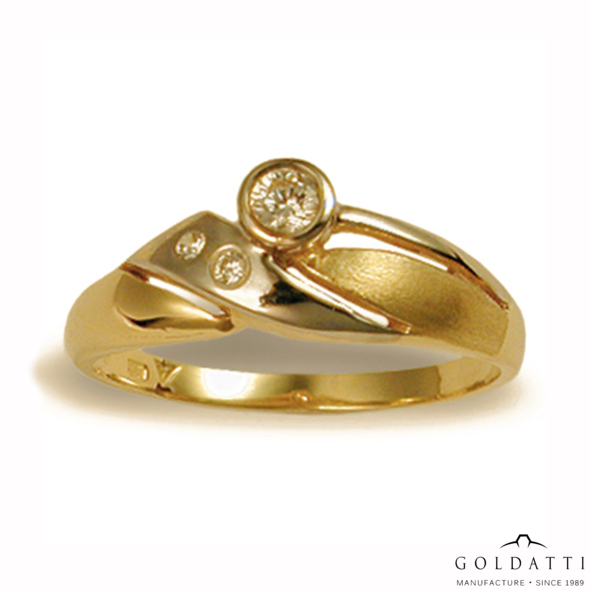 Női köves gyűrű (Sárga  - 2.9 gr) - 115S