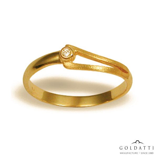 Női köves gyűrű (Sárga  - 2.3 gr) - 124S
