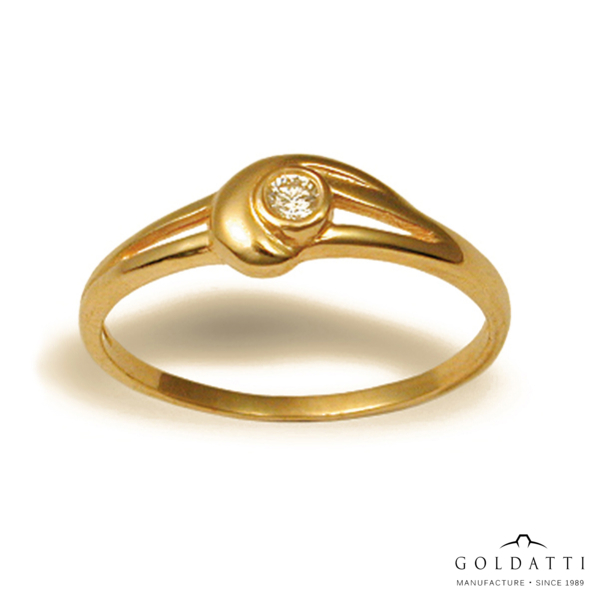 Női köves gyűrű (Sárga  - 1.9 gr) - 130S