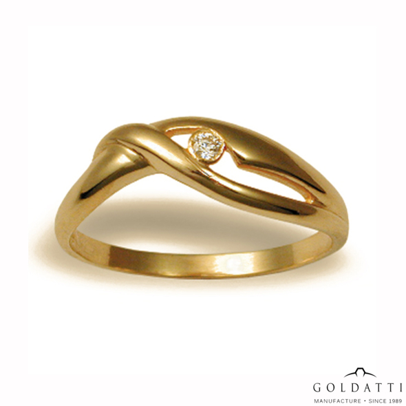 Női köves gyűrű (Sárga  - 2.8 gr) - 131S