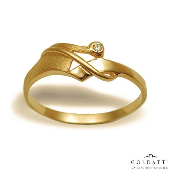 Női köves gyűrű (Sárga  - 2.5 gr) - 134S