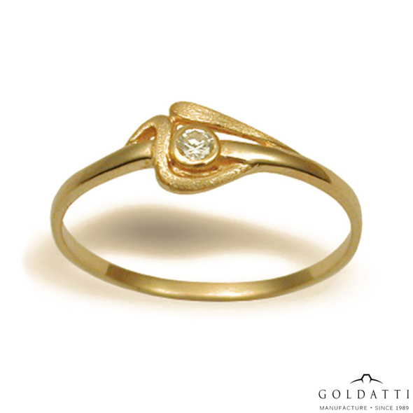 Női köves gyűrű (Sárga  - 1.5 gr) - 136S