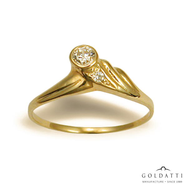 Női köves gyűrű (Sárga  - 1.8 gr) - 146S