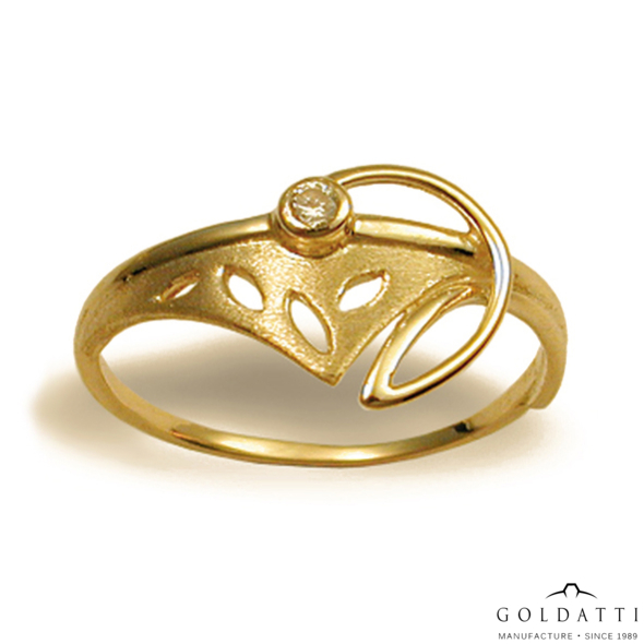 Női köves gyűrű (Sárga  - 1.5 gr) - 149S