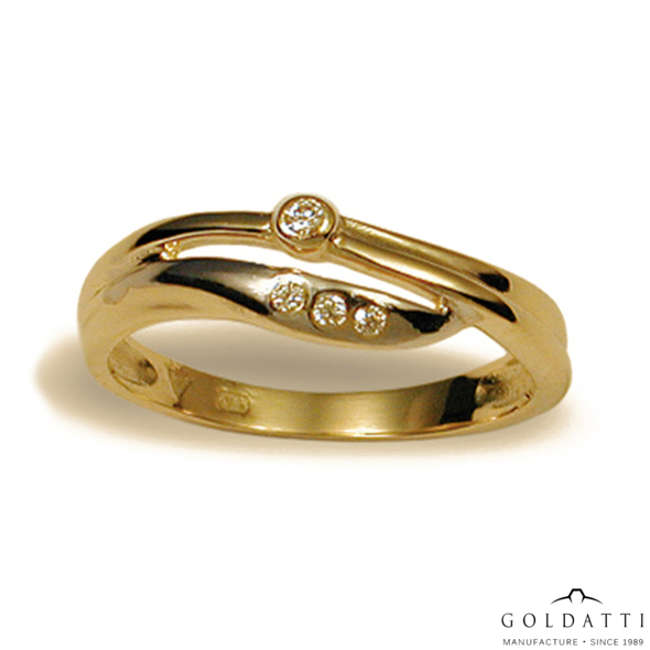 Női köves gyűrű (Sárga  - 2.7 gr) - 155S
