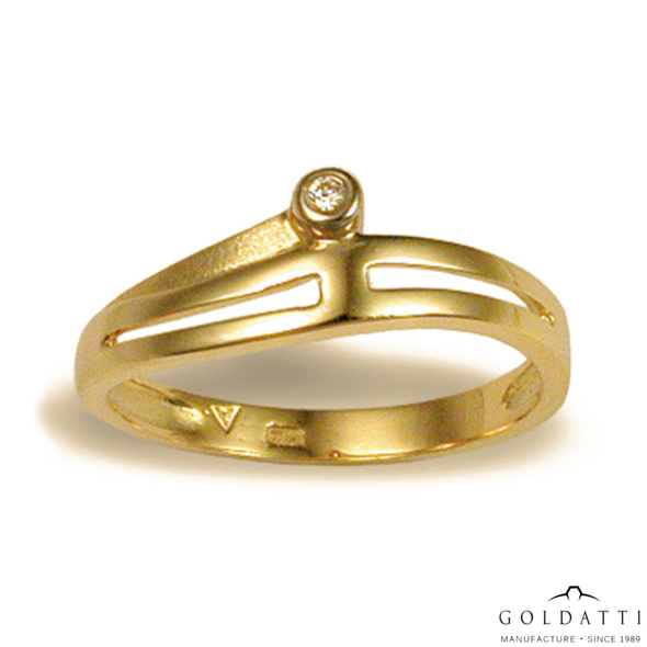 Női köves gyűrű (Sárga  - 1.9 gr) - 156S