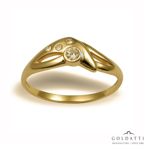 Női köves gyűrű (Sárga  - 2.3 gr) - 160S