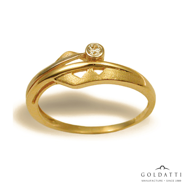 Női köves gyűrű (Sárga  - 1.7 gr) - 161S