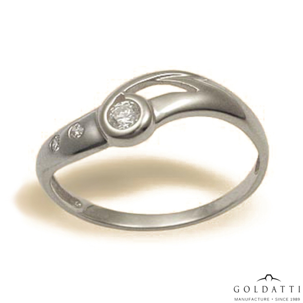 Női köves gyűrű (Fehér  - 2 gr) - 166F