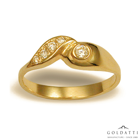 Női köves gyűrű (Sárga  - 3 gr) - 185S