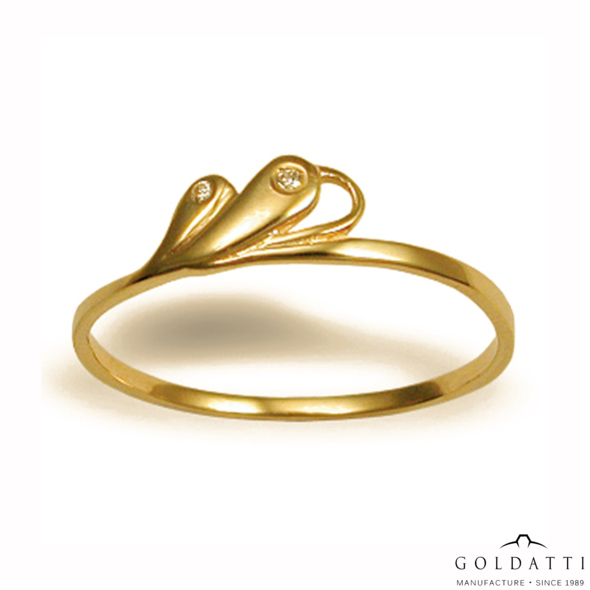Női köves gyűrű (Sárga  - 1.6 gr) - 190S