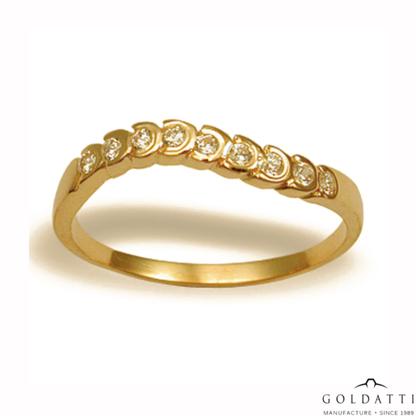 Női köves gyűrű (Sárga  - 2.3 gr) - 192S