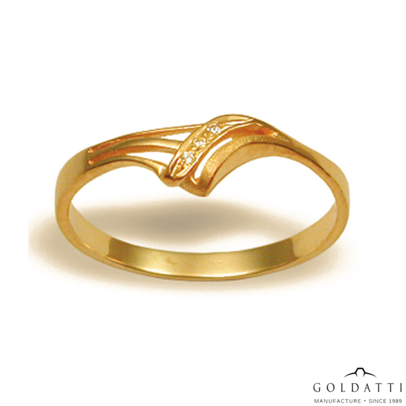 Női köves gyűrű (Sárga  - 2.5 gr) - 193S