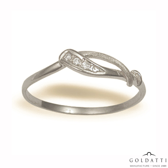 Női köves gyűrű (Fehér  - 1.2 gr) - 195F