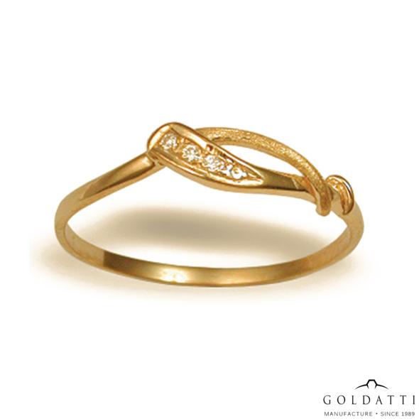 Női köves gyűrű (Sárga  - 1.2 gr) - 195S