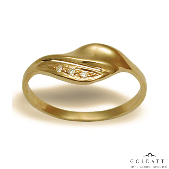 Női köves gyűrű (Sárga  - 2.4 gr) - 197S