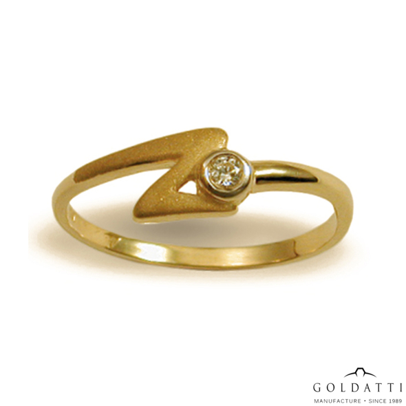 Női köves gyűrű (Sárga  - 1.7 gr) - 201S