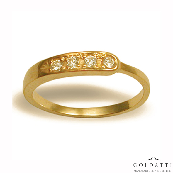 Női köves gyűrű (Sárga  - 1.8 gr) - 210S
