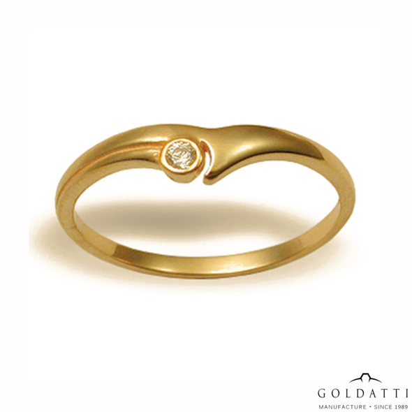 Női köves gyűrű (Sárga  - 2.1 gr) - 218S