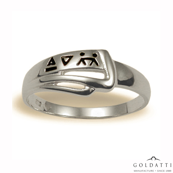 Zománcozott Női gyűrű (Fehér  - 2.8 gr) - 223F
