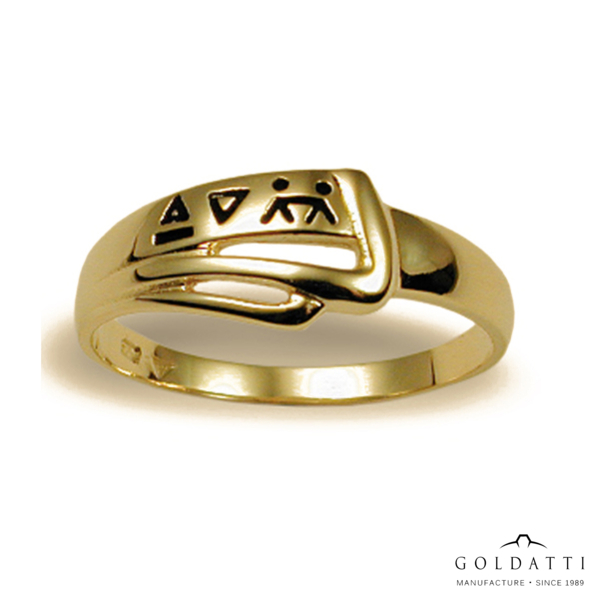 Zománcozott Női gyűrű (Sárga  - 2.8 gr) - 223S