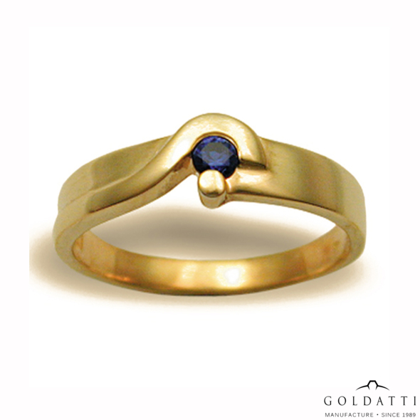 Női köves gyűrű (Sárga  - 3.5 gr) - 238S