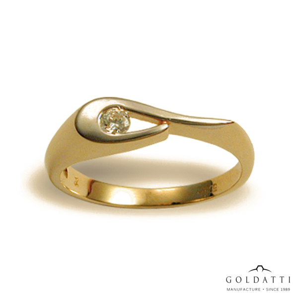 Női köves gyűrű (Sárga  - 2.2 gr) - 265S