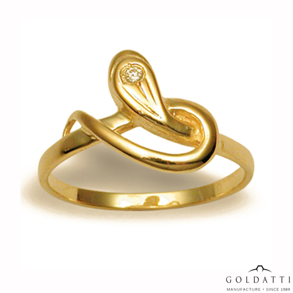Kígyó-mintájú köves Női gyűrű (Sárga - 2.5 gr) - 276S