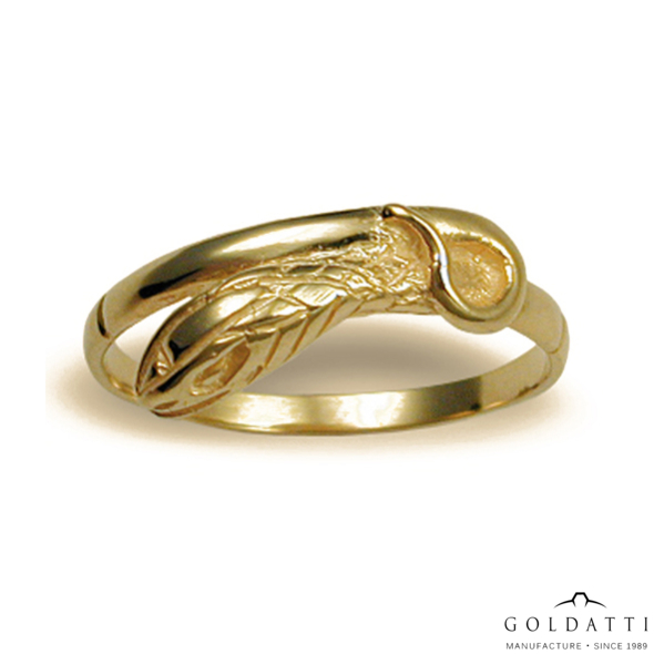 Kígyó-mintájú Női gyűrű (Sárga - 2.6 gr) - 279S