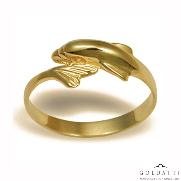 Delfin-mintájú gyűrű (Sárga - 2.2 gr) - 280S